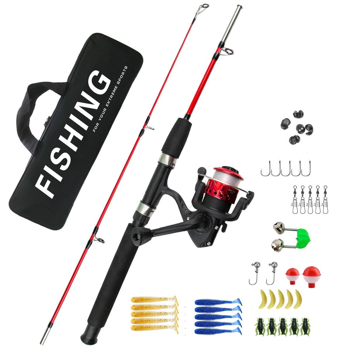 Ice Fishing Reel - 2 Sections Ice Fishing Rod Combo