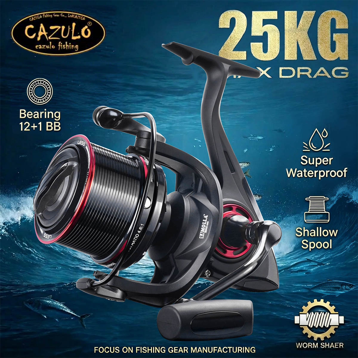 CAZULO Long Cast Spinning Reel - огляд і ціна Surf Reel