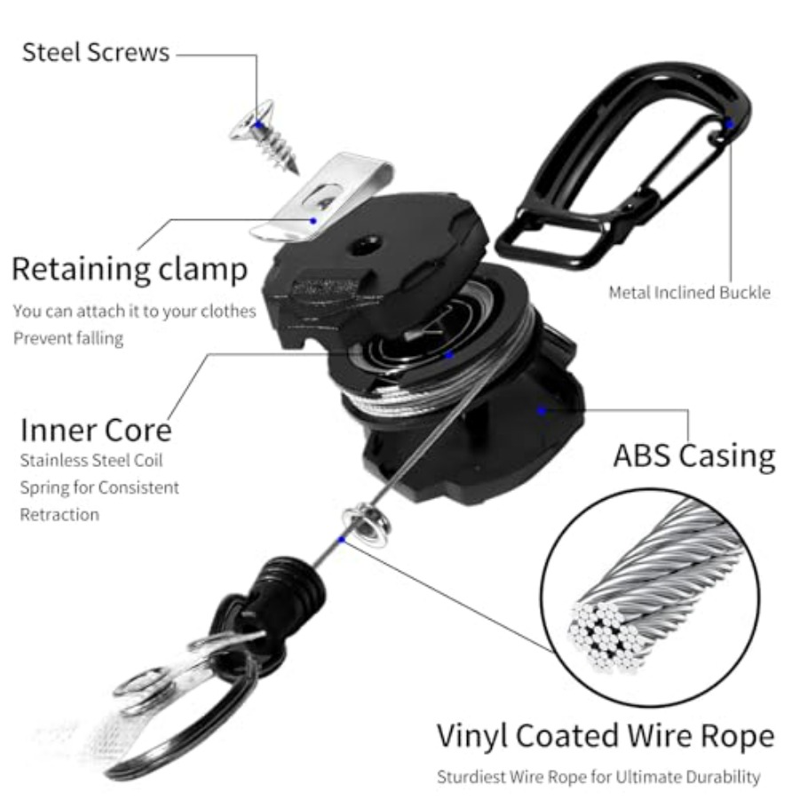 2 Pack Retractable Keychain He - огляд і ціна Conventional Reel