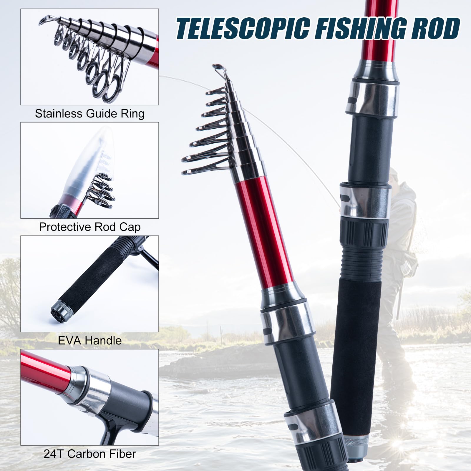 Goture 2Pcs Fishing Rod and 2P - огляд і ціна Reel Bag